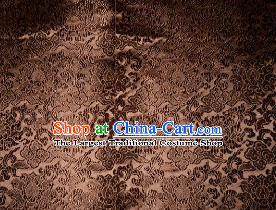 Chinese Traditional Brown Silk Fabric Tang Suit Brocade Cheongsam Classical Pattern Cloth Material Drapery