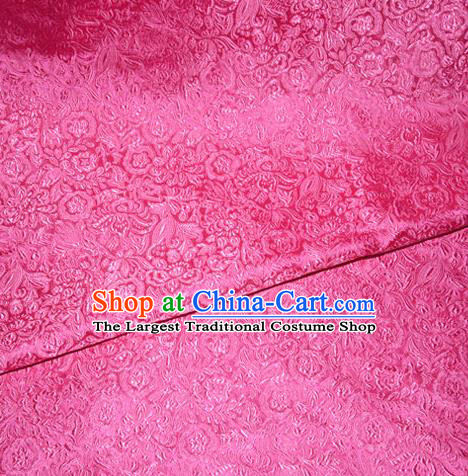 Chinese Traditional Cheongsam Rosy Silk Fabric Tang Suit Brocade Classical Pattern Cloth Material Drapery