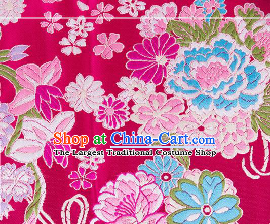 Chinese Traditional Brocade Fabric Tang Suit Rosy Silk Cloth Cheongsam Material Drapery