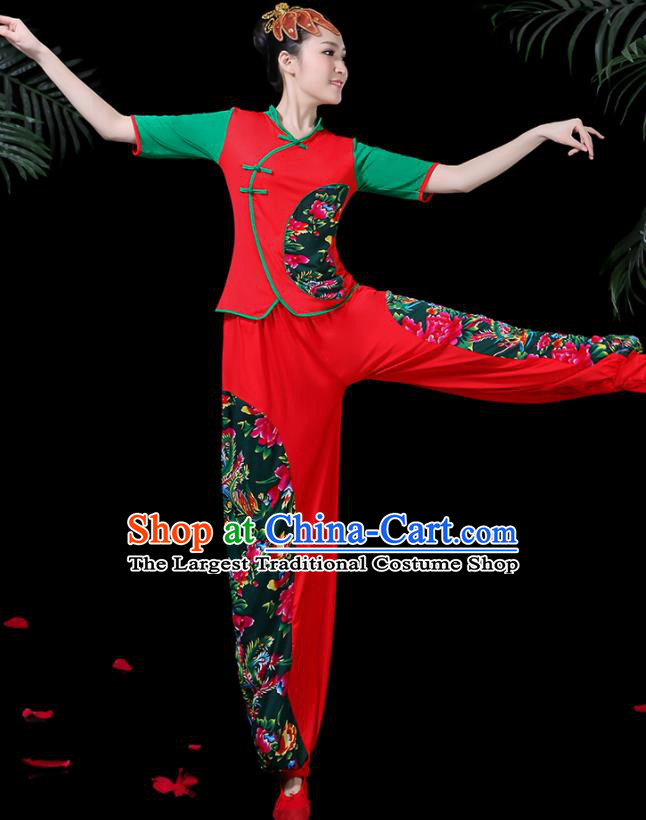 Traditional Chinese Fan Dance Folk Dance Costume Classical Yangko Dance Classical Dance Dress