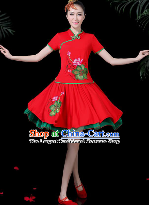 Traditional Chinese Fan Dance Folk Dance Costume Classical Yangko Dance Classical Dance Dress