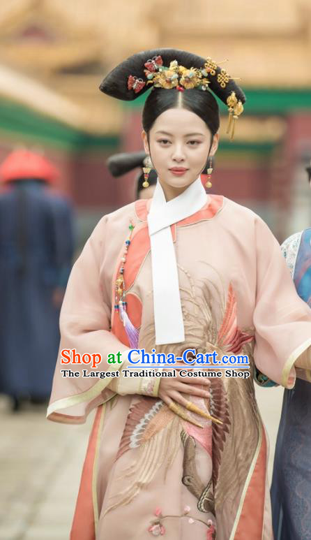 Chinese Ancient Ruyi Royal Love in the Palace Qing Dynasty Imperial Consort Costumes and Headpiece for Women