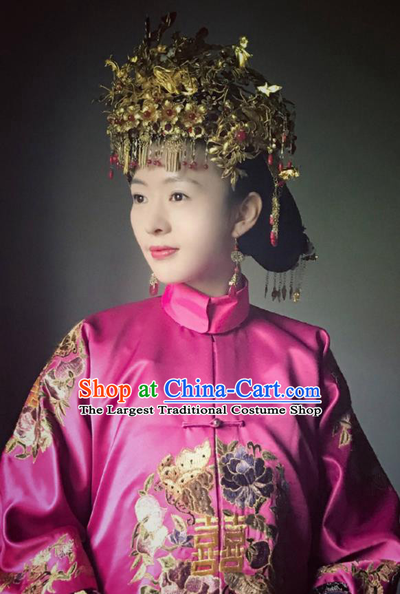 Ruyi Royal Love in the Palace Traditional Chinese Qing Dynasty Palace Lady Costume Asian China Ancient Manchu Embroidered Clothing-