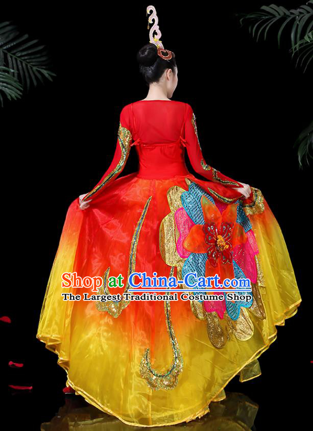 Traditional Chinese Fan Dance Folk Dance Costume Classical Yangko Dance Classical Dance Dress