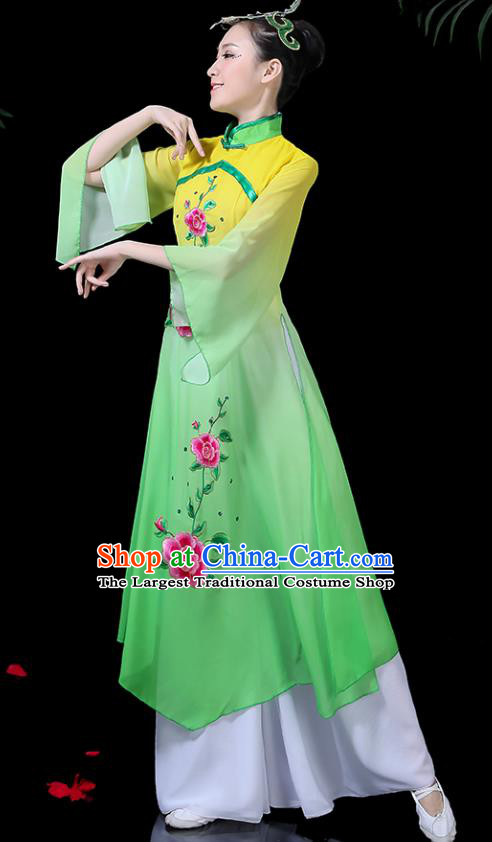 Chinese Classical Dance Umbrella Dance Costume Traditional Fan Dance Dress for Women