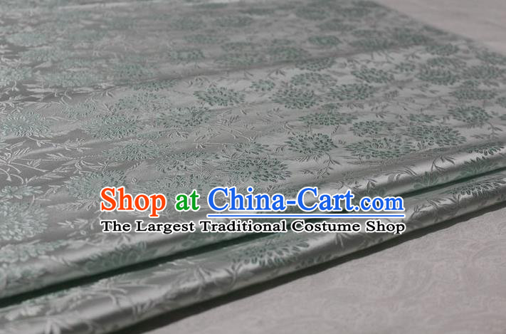 Chinese Traditional Cloth Cheongsam White Brocade Fabric Tang Suit Silk Material Drapery