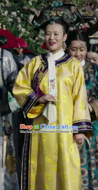 Ancient Ruyi Royal Love in the Palace Chinese Qing Dynasty Empress Dowager Costumes and Headpiece Complete Set