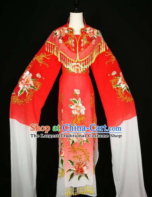 Chinese Traditional Beijing Opera Diva Red Dress Peking Opera Princess Costume for Adults