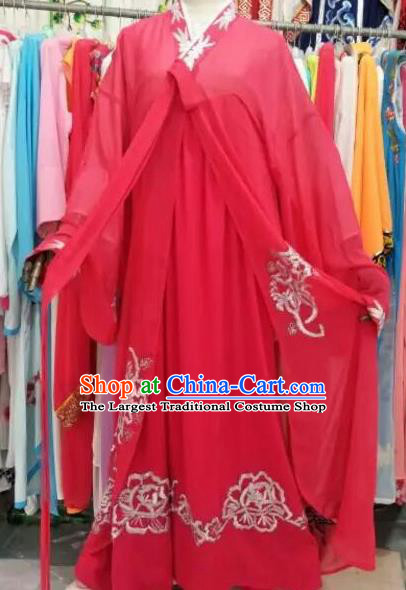 Chinese Traditional Beijing Opera Actress Red Dress Peking Opera Costume for Adults