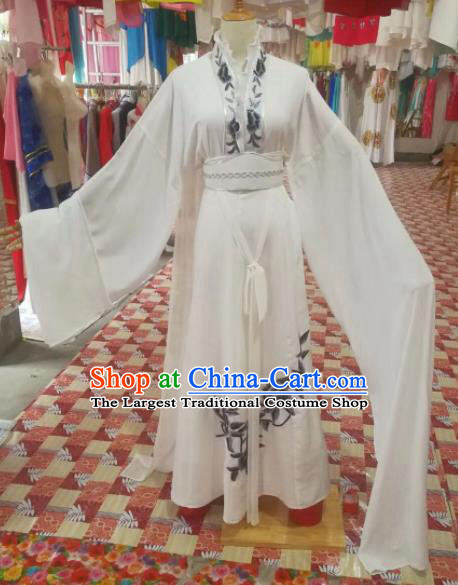 Chinese Traditional Beijing Opera White Dress Peking Opera Diva Costume for Adults