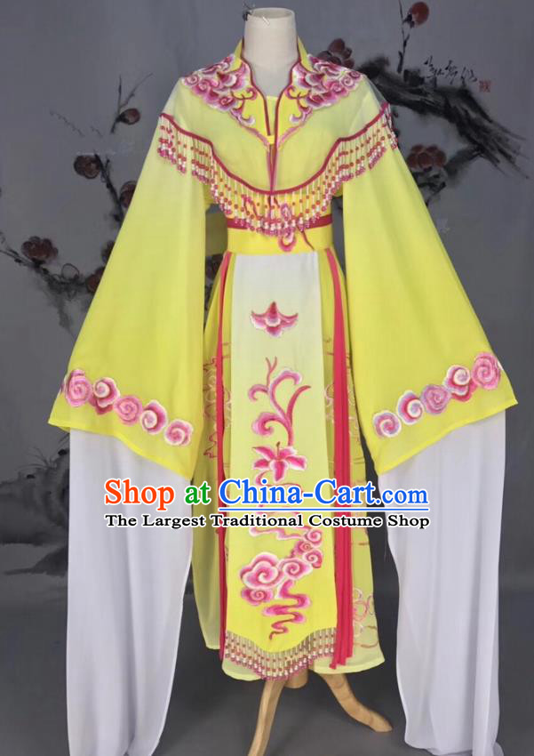 Chinese Traditional Beijing Opera Yellow Hanfu Dress Peking Opera Actress Costume for Rich