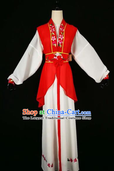Chinese Traditional Beijing Opera Young Lady Red Dress Peking Opera Maidservants Costumes for Adults