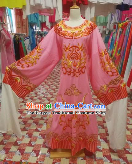 Chinese Traditional Beijing Opera Scholar Costume Peking Opera Prince Embroidered Pink Robe for Adults
