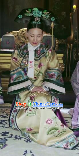Drama Ruyi Royal Love in the Palace Chinese Ancient Qing Dynasty Palace Queen Costumes and Headpiece Complete Set