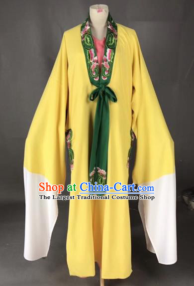 Chinese Traditional Beijing Opera Scholar Costume Peking Opera Niche Yellow Robe for Adults