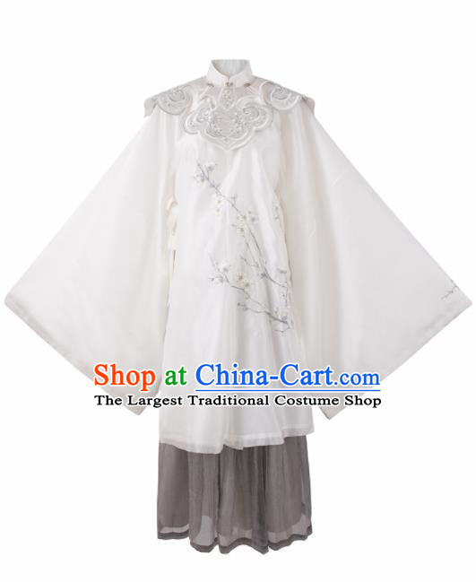 Chinese Ancient Ming Dynasty Imperial Concubine Embroidered Silk Historical Costumes Complete Set