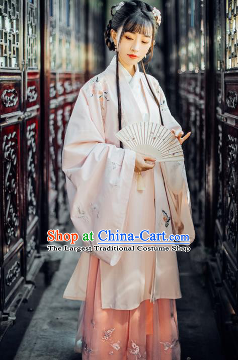 Traditional Chinese Ming Dynasty Princess Embroidered Historical Costumes Ancient Nobility Lady Hanfu Dress for Women