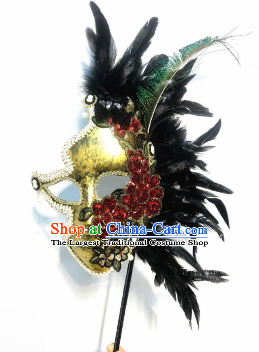 Top Halloween Cosplay Fancy Dress Ball Feather Masks Brazilian Carnival Catwalks Face Mask for Women