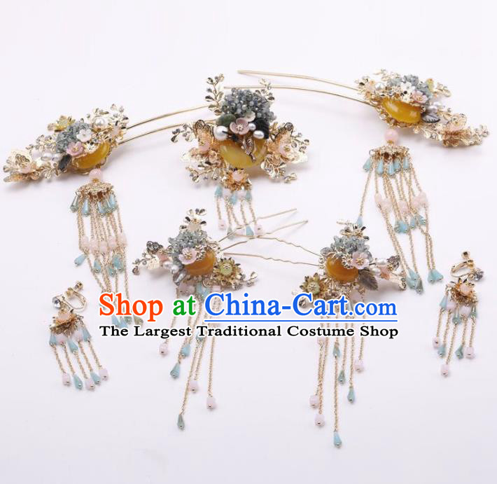 Top Chinese Traditional Wedding Hair Accessories Ancient Palace Hairpins Complete Set for Women