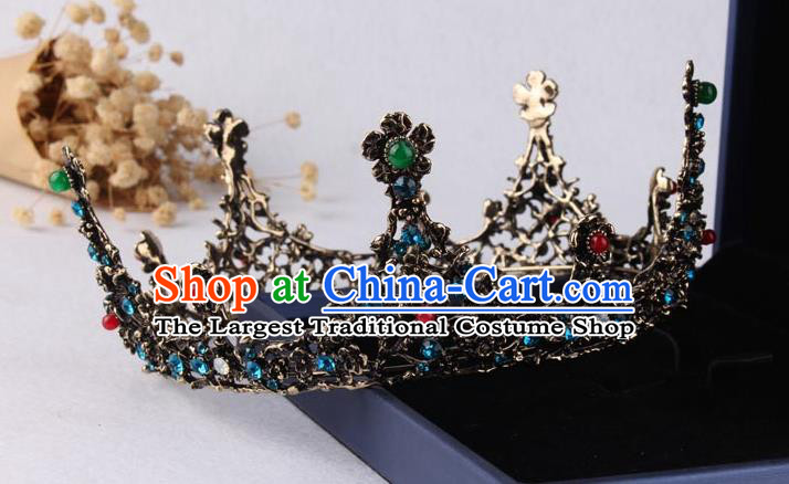 Top Grade Gothic Hair Accessories Round Royal Crown for Women