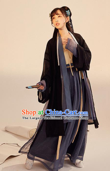 Chinese Ancient Drama Swordswoman Hanfu Clothing Traditional Song Dynasty Young Lady Replica Costumes for Women