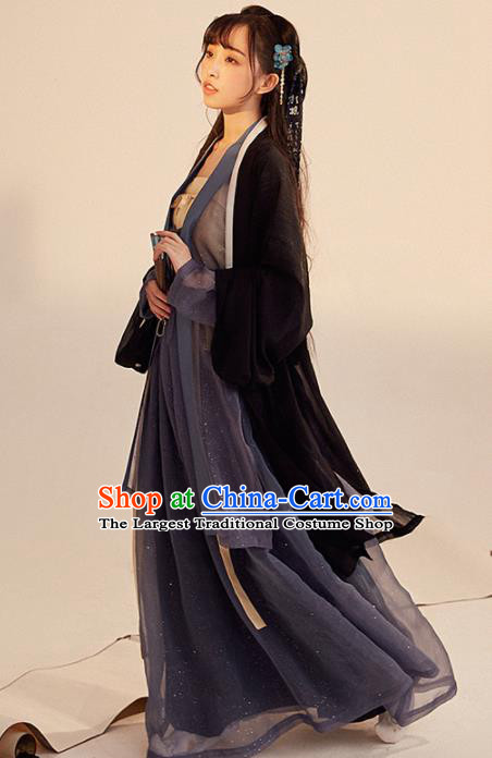 Chinese Ancient Drama Swordswoman Hanfu Clothing Traditional Song Dynasty Young Lady Replica Costumes for Women