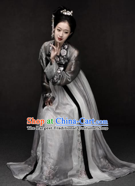 Chinese Ancient Palace Princess Hanfu Dress Traditional Tang Dynasty Imperial Consort Embroidered Replica Costumes for Women