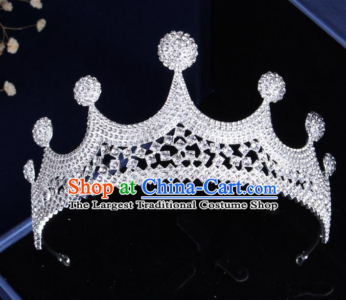 Top Grade Baroque Hair Accessories Catwalks Princess Zircon Royal Crown for Women