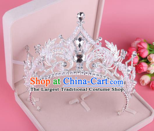 Top Grade Baroque Hair Accessories Catwalks Princess Crystal Beads Royal Crown for Women