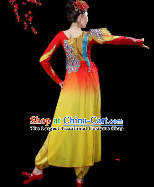 Chinese Folk Dance Drum Dance Costumes Traditional Fan Dance Yangko Clothing for Women