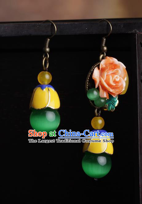 Chinese National Hanfu Classical Irregular Earrings Traditional Ear Jewelry Accessories for Women