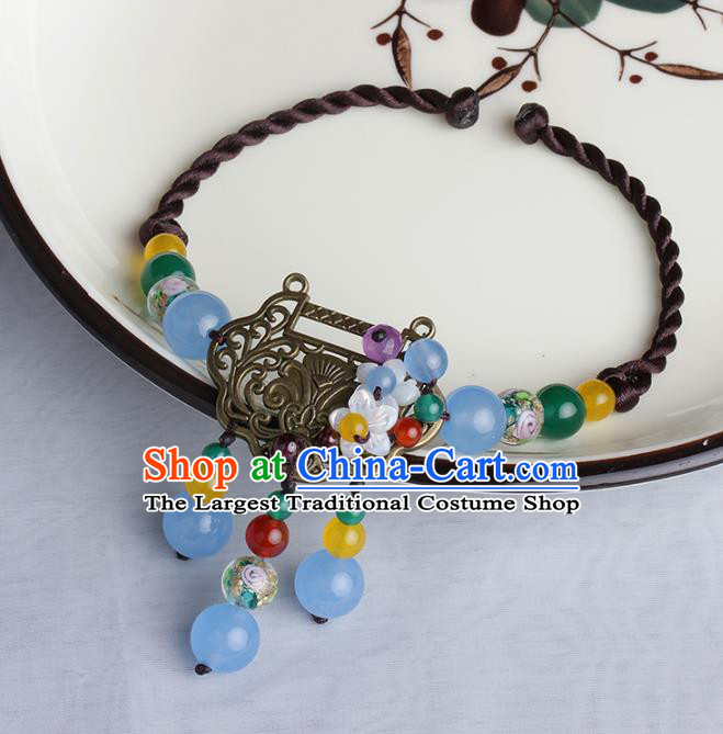 Chinese Traditional Jewelry Accessories National Hanfu Longevity Lock Bracelet for Women