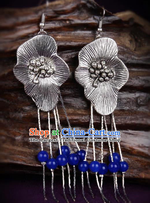 Chinese Yunnan National Classical Earrings Traditional Hanfu Ear Jewelry Accessories for Women