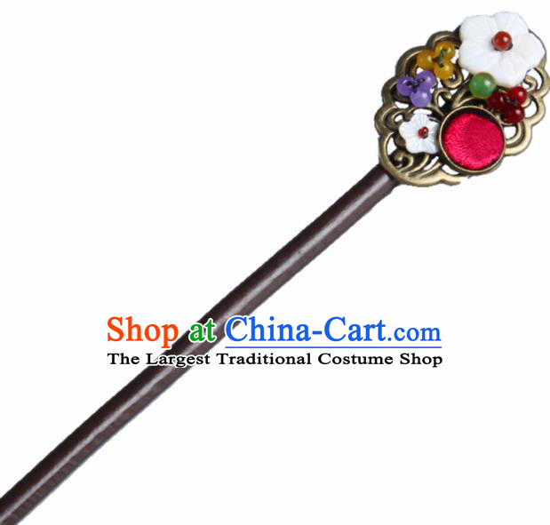 Chinese Traditional Hair Accessories Hair Clip National Hanfu Wood Hairpins for Women