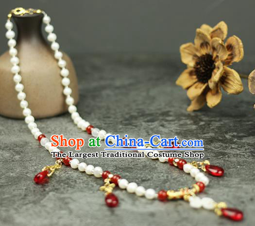 Handmade Chinese Traditional Agate Necklace Traditional Classical Hanfu Necklet Jewelry Accessories for Women