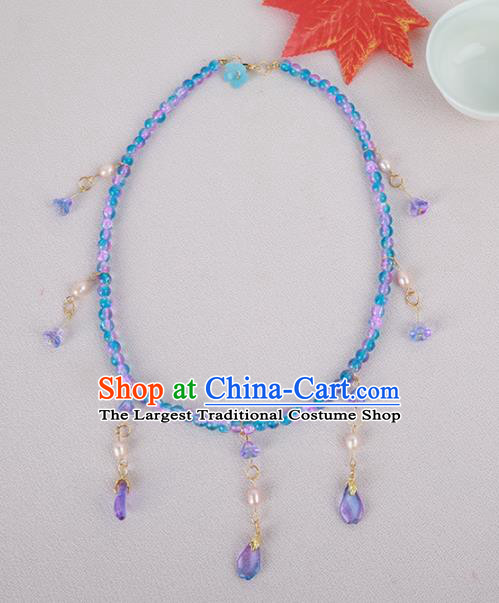 Chinese Traditional Hanfu Beads Tassel Necklace Traditional Classical Jewelry Accessories for Women