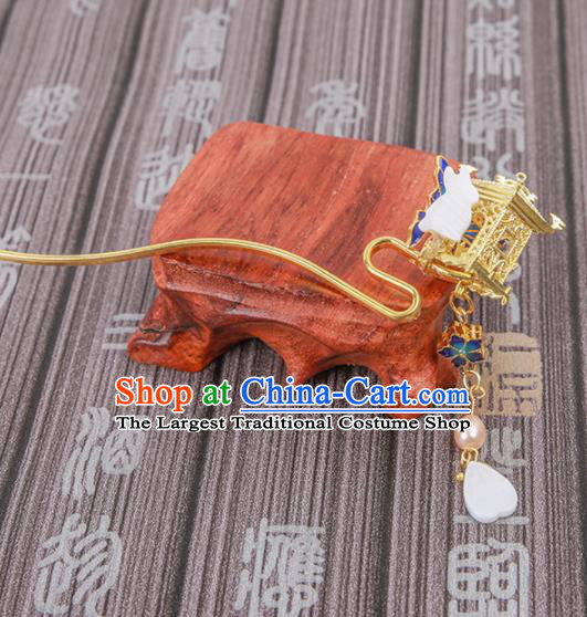 Chinese Ancient Traditional Hanfu Blueing Butterfly Tassel Hairpins Handmade Classical Hair Accessories for Women
