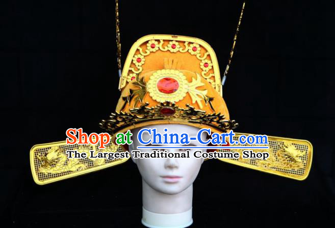 Traditional Chinese Beijing Opera Bridegroom Hair Accessories Peking Opera Niche Golden Hat for Men
