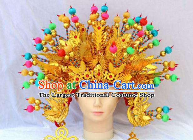 Traditional Chinese Beijing Opera Princess Hats Peking Opera Diva Colorful Phoenix Coronet for Women