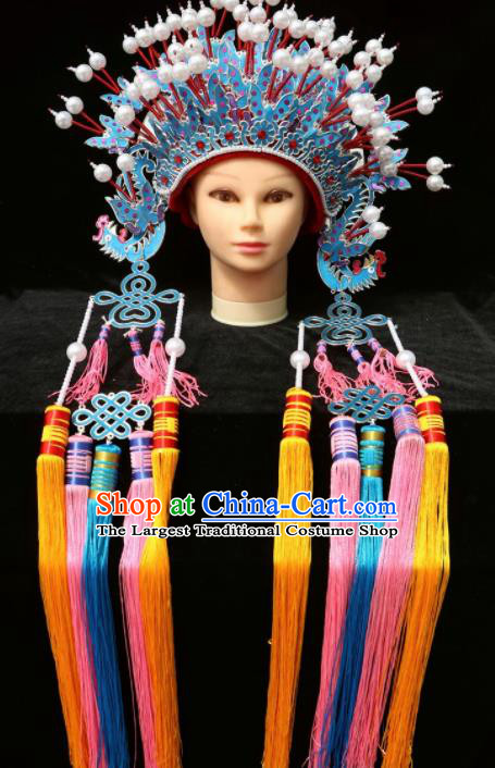 Chinese Traditional Peking Opera Bride Phoenix Coronet Beijing Opera Princess Chaplet Hats for Women