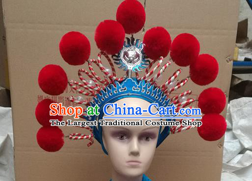 Chinese Traditional Peking Opera Female General Phoenix Coronet Beijing Opera Diva Chaplet Hats for Women