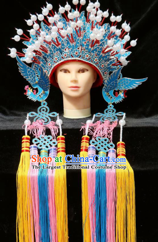 Chinese Traditional Peking Opera Princess Phoenix Coronet Beijing Opera Diva Headwear for Women