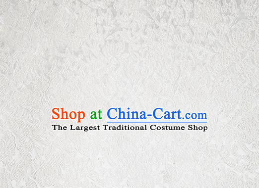 Asian Chinese Tang Suit White Satin Material Traditional Pattern Design Brocade Silk Fabric