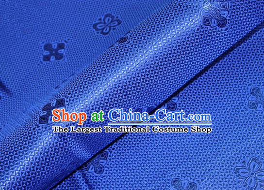 Asian Chinese Tang Suit Material Traditional Pattern Design Royalblue Satin Brocade Silk Fabric