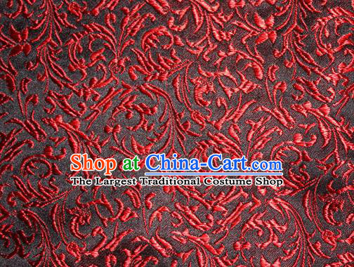 Asian Chinese Tang Suit Silk Fabric Brocade Material Traditional Red Palace Pattern Design Satin