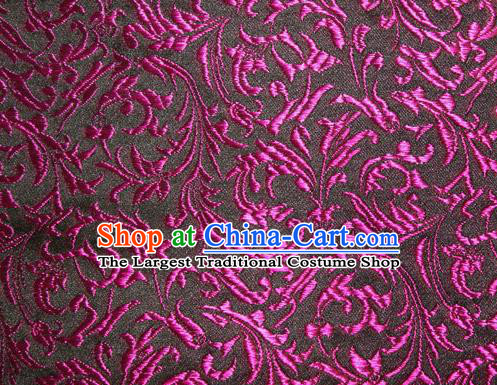 Asian Chinese Tang Suit Silk Fabric Brocade Material Traditional Purple Palace Pattern Design Satin