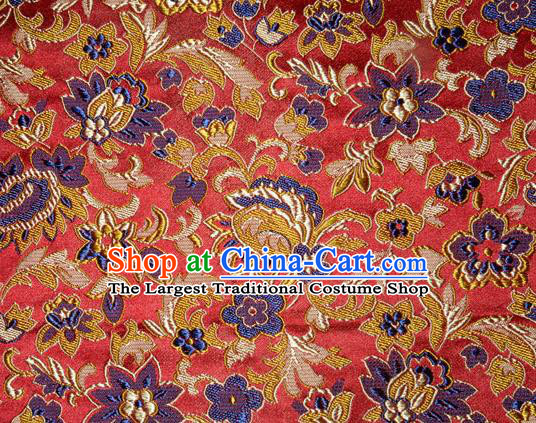 Asian Chinese Tang Suit Silk Fabric Brocade Traditional Flowers Pattern Design Satin Material