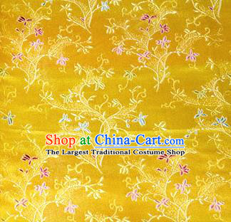 Asian Chinese Tang Suit Brocade Golden Silk Fabric Traditional Royal Pattern Design Satin Material