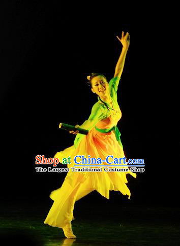 Chinese Traditional Classical Dance Costumes Umbrella Dance Stage Performance Dress for Women