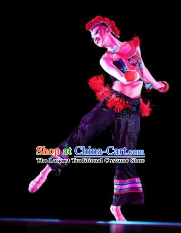 Chinese Traditional Folk Dance Costumes Group Dance Stage Performance Clothing for Women